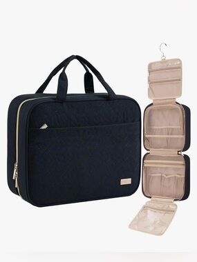 NISHEL NWT Travel Toiletry Bag Large Makeup Essentials Organizer HANGING black